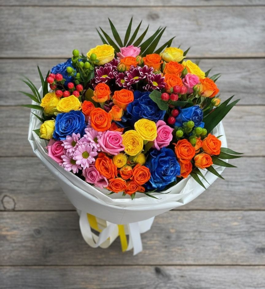 Букет цветов из: Розы и Хризантемы в городе Учалы