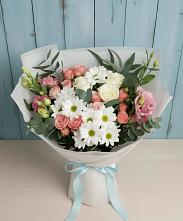 Букет цветов из:  Розы, Лизиантусы и Хризантемы #REPLACE_PRED# городе Учалы