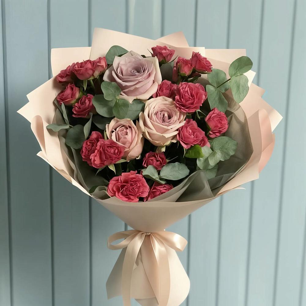 Букет цветов из: Гвоздики и Розы в городе Учалы