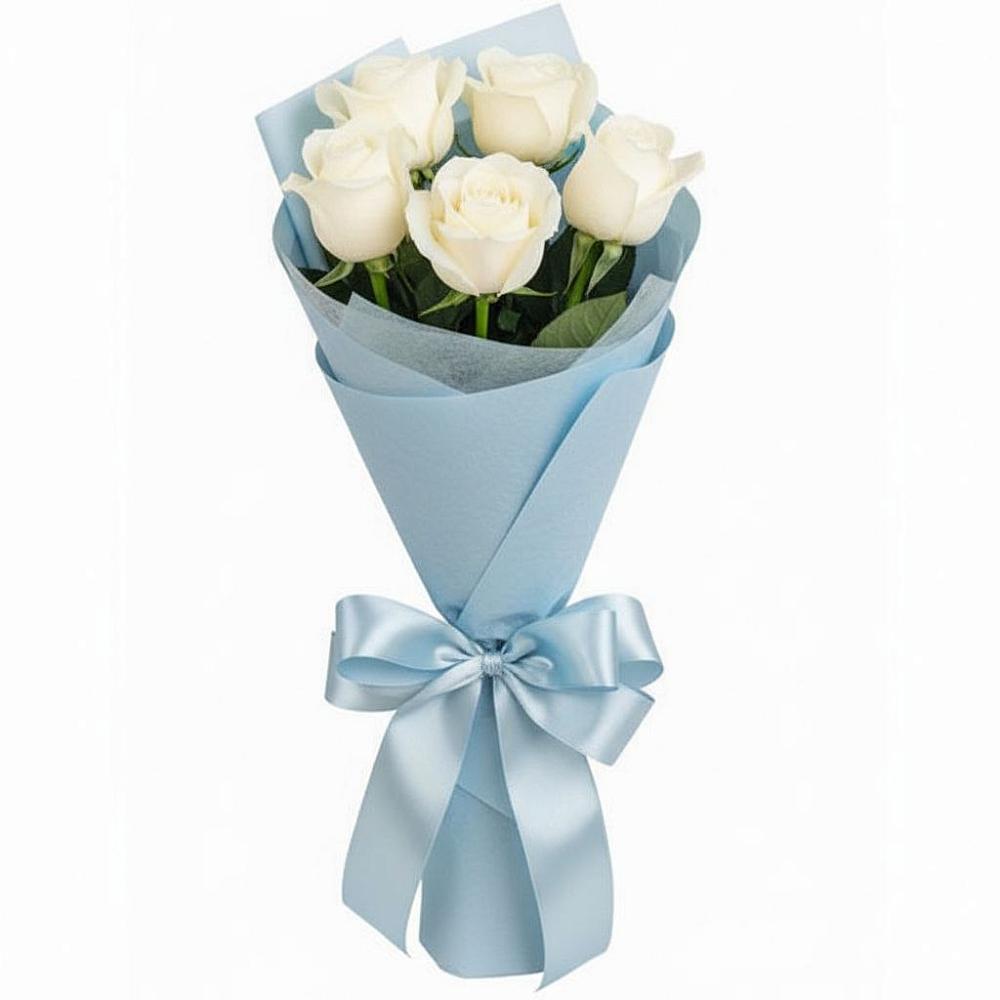 Букет 5 Белых роз Проуд в городе Учалы