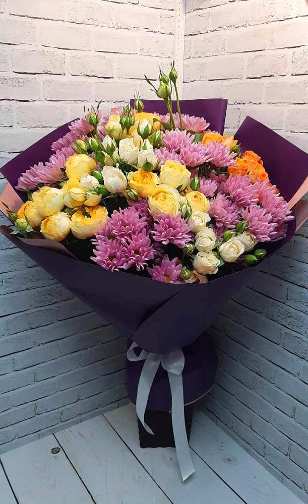 Букет цветов из: Хризантемы и Розы в городе Учалы
