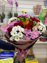 Букет цветов из:  Розы, Хризантемы и Альстромерии #REPLACE_PRED# городе Учалы