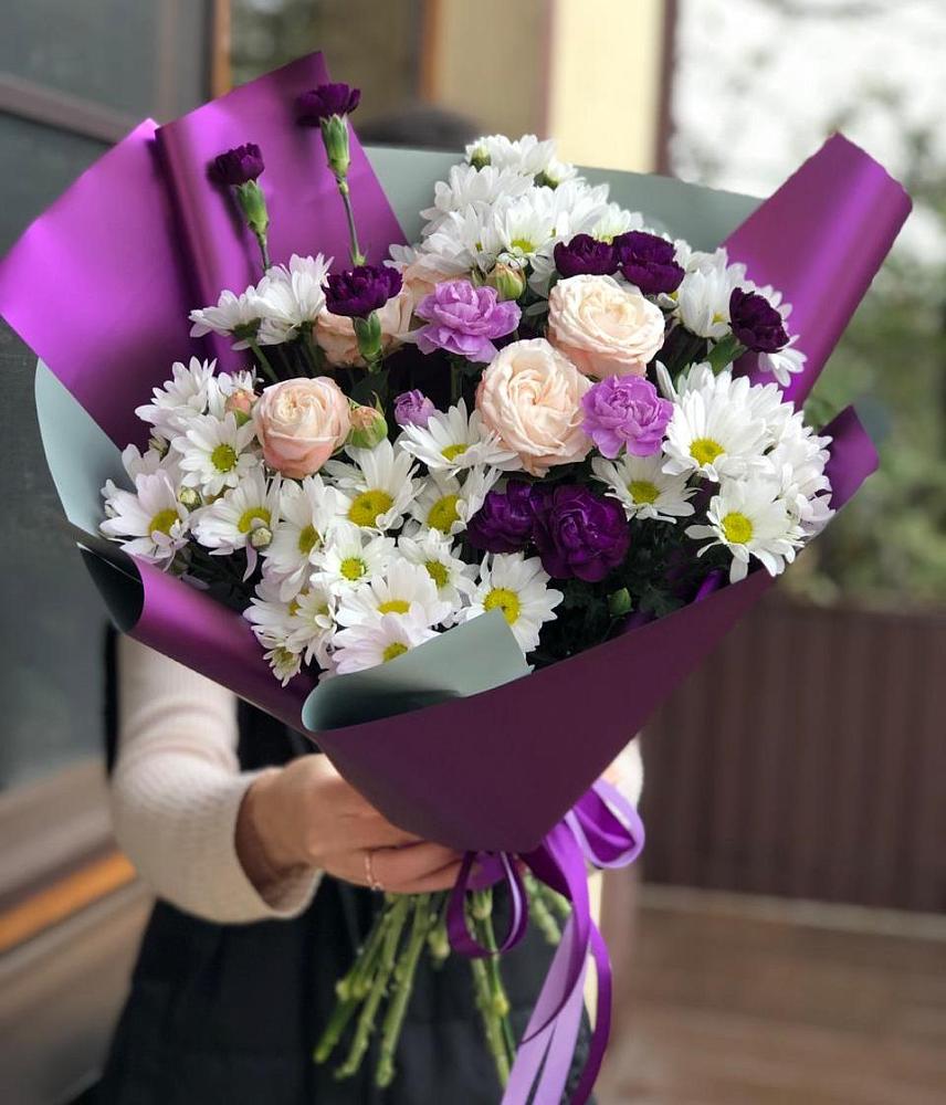 Букет цветов из: Хризантемы, Гвоздики и Розы в городе Учалы