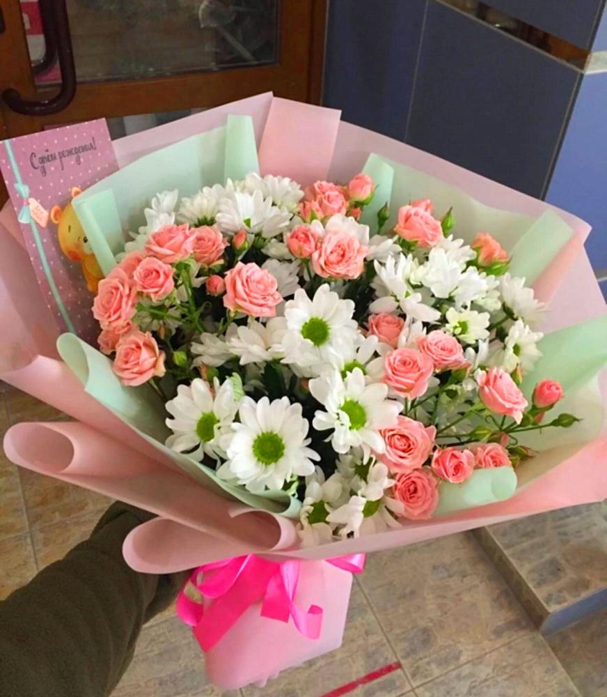 Букет цветов из: Розы и Хризантемы в городе Учалы