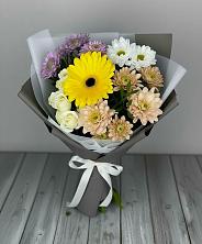 Букет цветов из:  Розы, Герберы и Хризантемы в городе Учалы