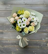 Букет цветов из:  Альстромерии, Розы и Хризантемы в городе Учалы